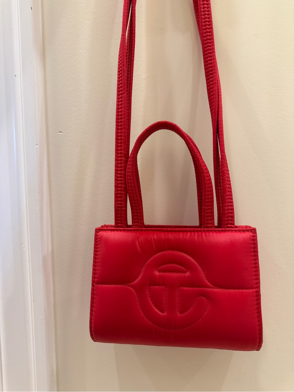Telfar Red Quilted Mini Tote